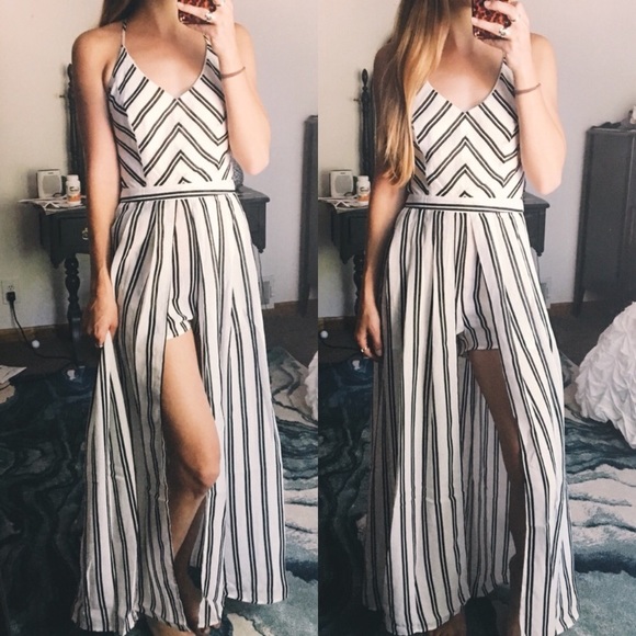 Pants - Striped romper- fits like a 6
